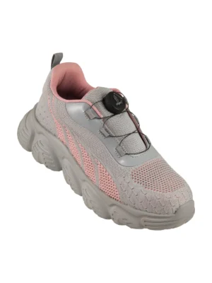 Buty robocze półbuty damskie Urgent 253 SB zapięcie boa szaro/różowe