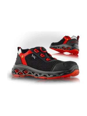 Buty robocze półbuty Shanghai S3 ESD VM Footwear czarno/czerwone