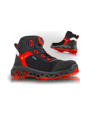Buty robocze trzewiki Hongkong S3 ESD VM Footwear czarno/czerwone