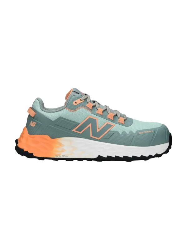 Damskie buty robocze New Balance Cremorne Womens S3L HRO FO SC SR ESD, zielono-pomarańczowe #Premium