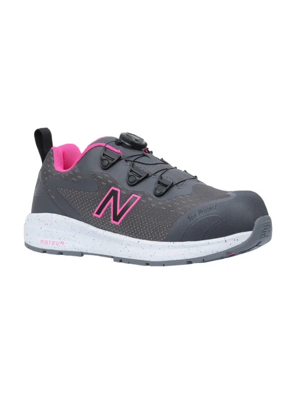 Damskie buty robocze New Balance Logic Boa S1 PL HRO SR FO, szaro-różowe #Premium