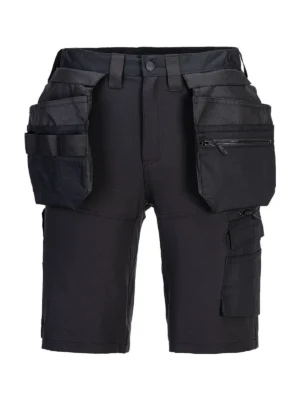 Elastyczne spodenki DX4 z kaburami czarne stretch kieszenie na narzędzia Portwest DX451