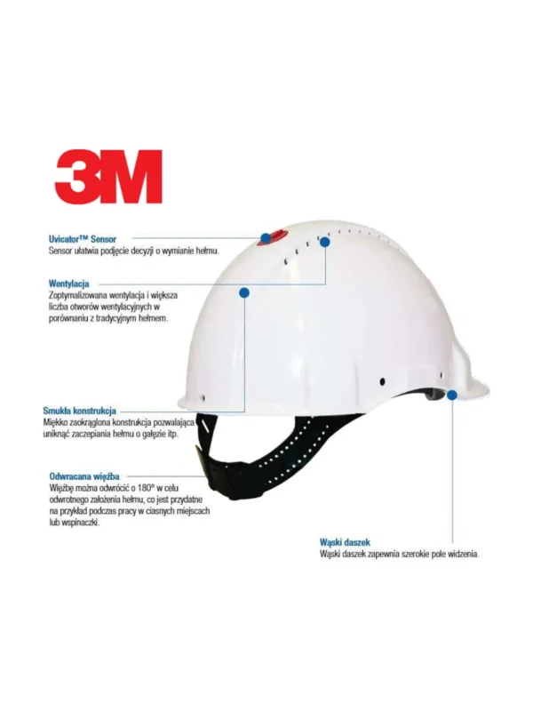 Hełm kask ochronny 3M Solaris CUV G3000 biały