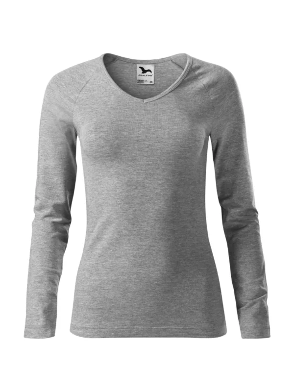 Koszulka bawełniana damska slim-fit Elegance Malfini ciemnoszara melanż