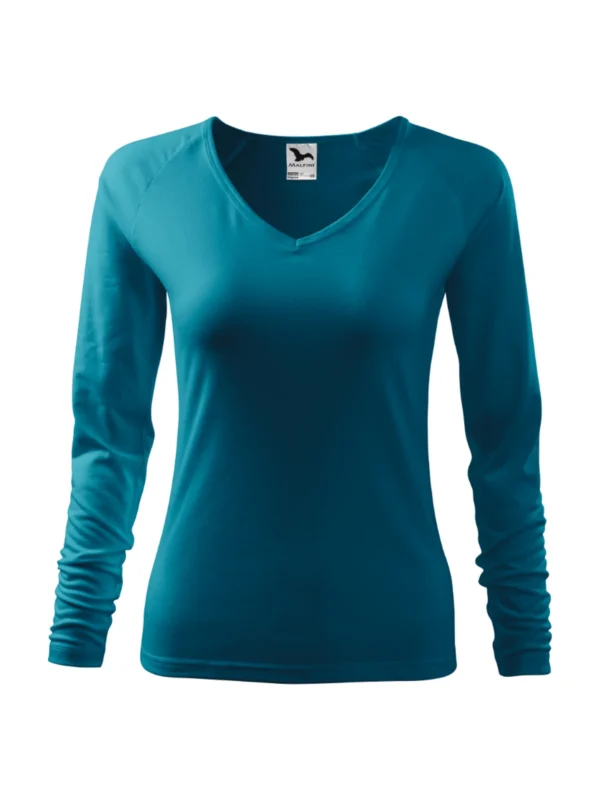 Koszulka bawełniana damska slim-fit Elegance Malfini ciemnoturkusowa