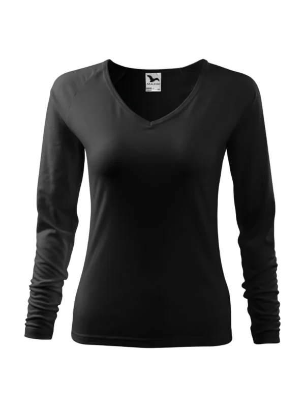 Koszulka bawełniana damska slim-fit Elegance Malfini czarna