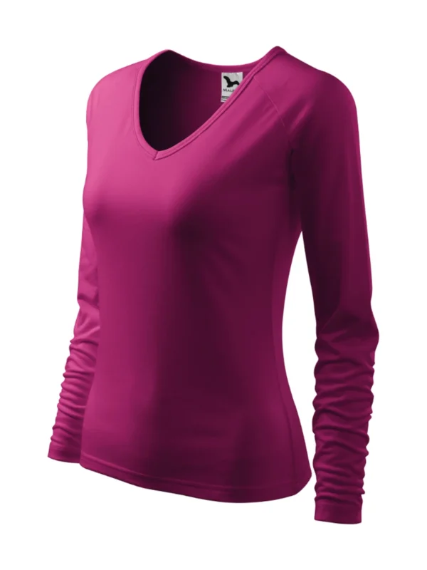 Koszulka bawełniana damska slim-fit Elegance Malfini fuksja