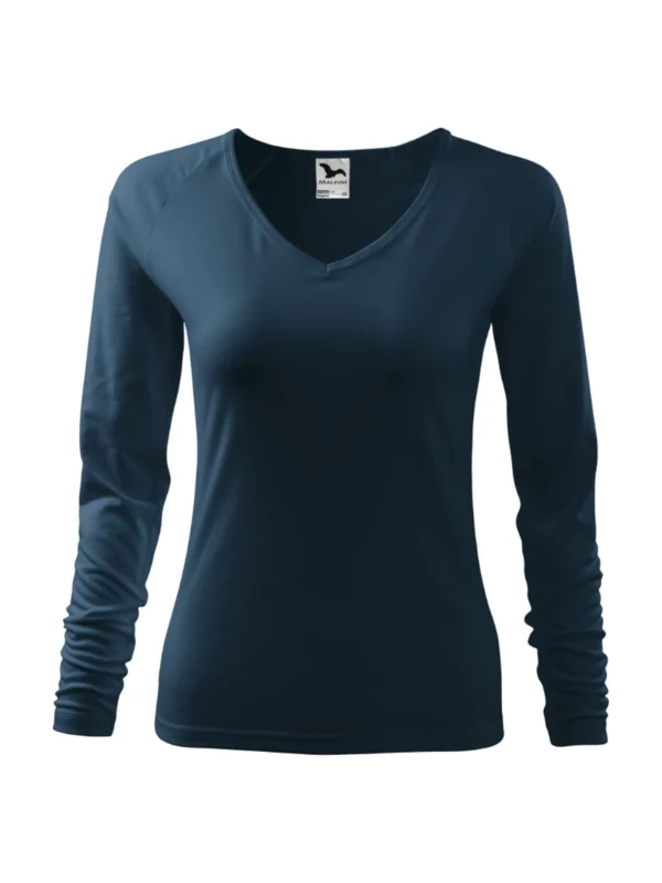 Koszulka bawełniana damska slim-fit Elegance Malfini granatowa