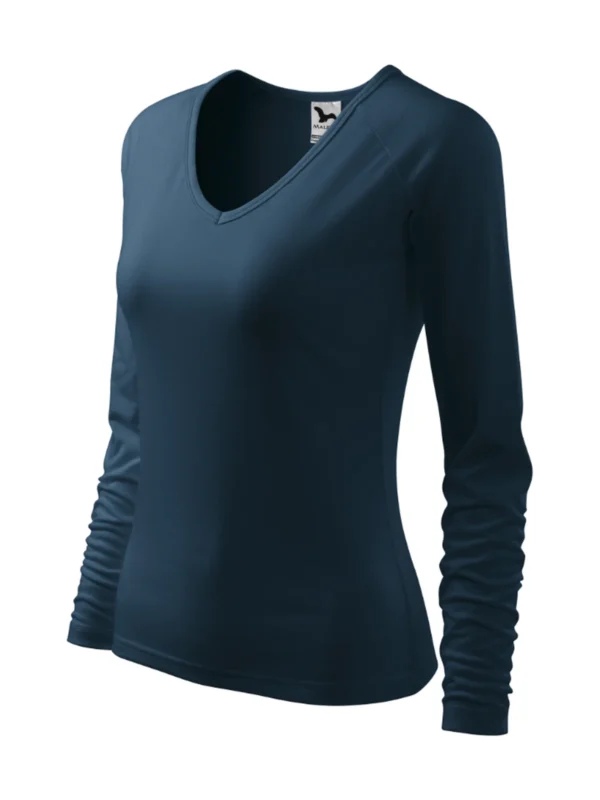 Koszulka bawełniana damska slim-fit Elegance Malfini granatowa