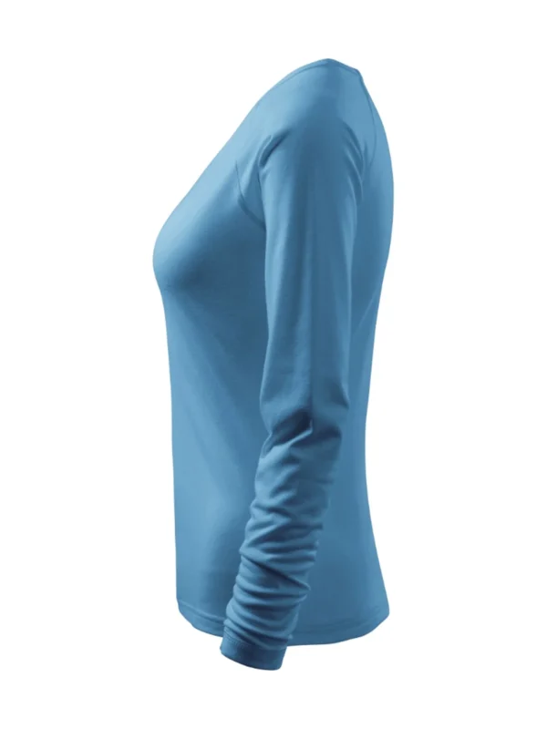 Koszulka bawełniana damska slim-fit Elegance Malfini niebieska lazurowa