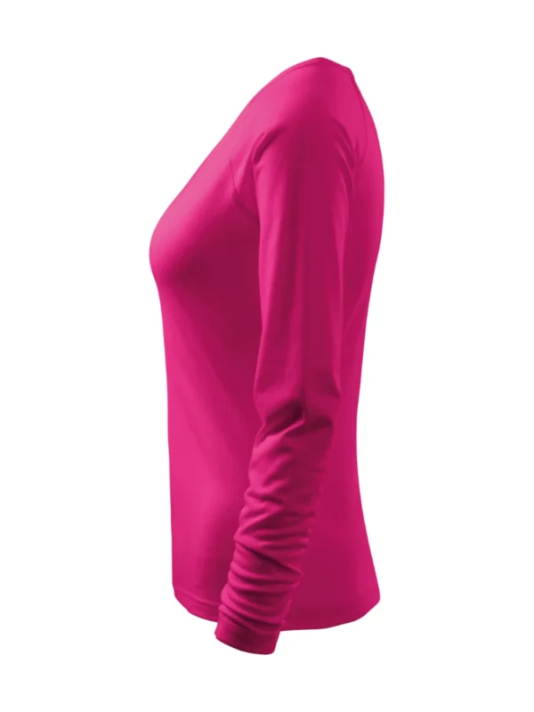 Koszulka bawełniana damska slim-fit Elegance Malfini różowa malinowa