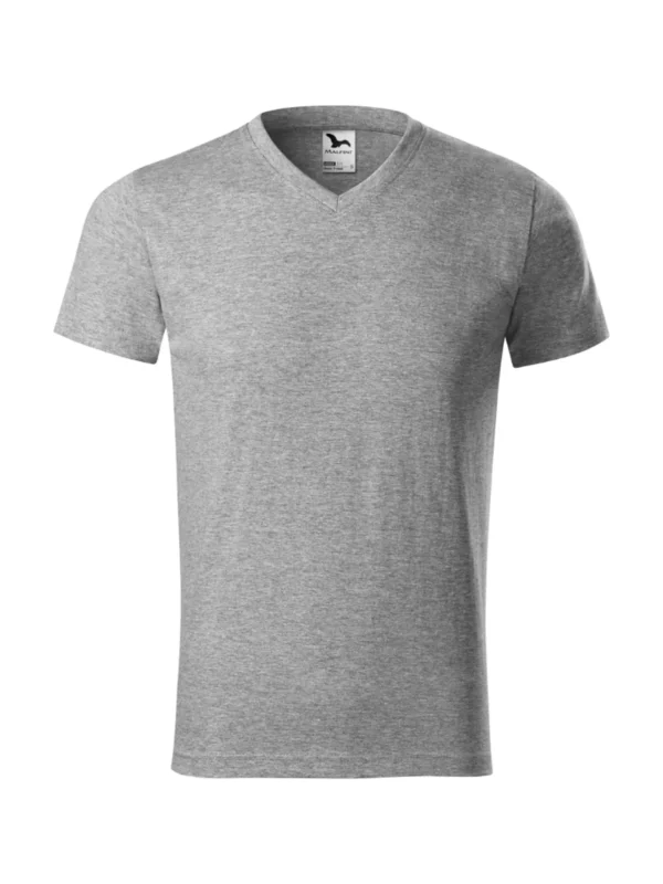 Koszulka bawełniana Heavy V-neck Malfini ciemnoszara melanż