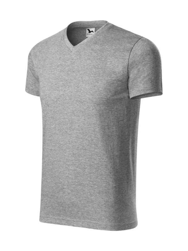 Koszulka bawełniana Heavy V-neck Malfini ciemnoszara melanż