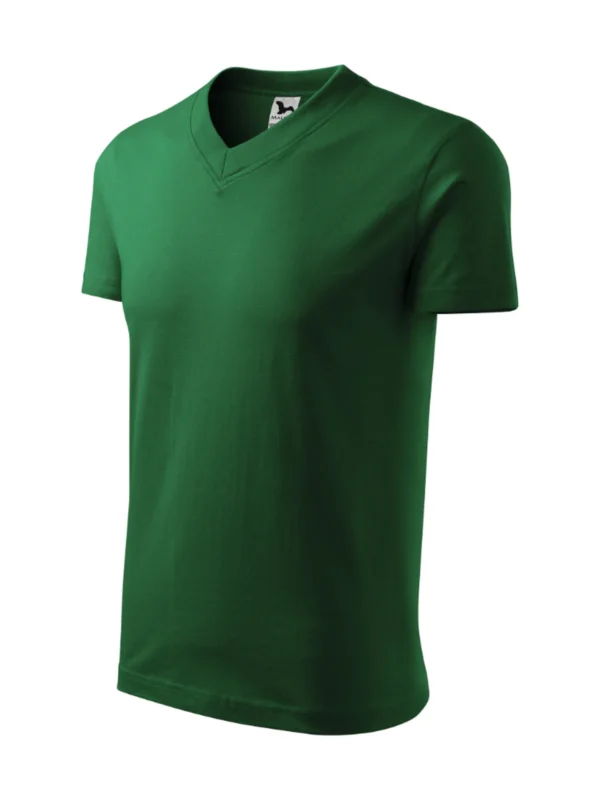 Koszulka bawełniana V-neck Classic Malfini butelkowa zieleń