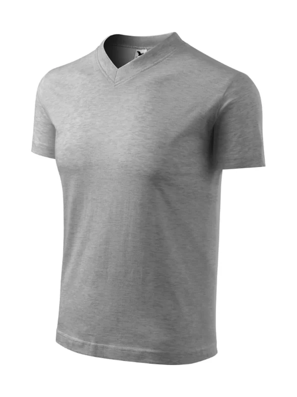 Koszulka bawełniana V-neck Classic Malfini ciemnoszara melanż
