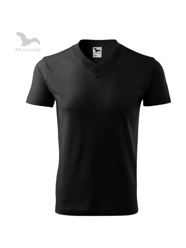 Koszulka bawełniana V-neck Classic Malfini czarna