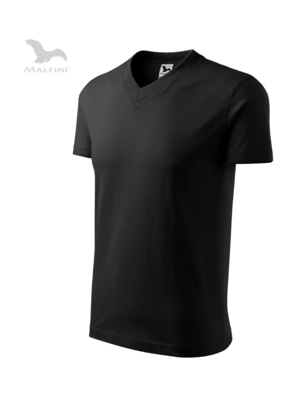 Koszulka bawełniana V-neck Classic Malfini czarna