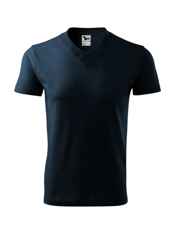 Koszulka bawełniana V-neck Classic Malfini granatowa