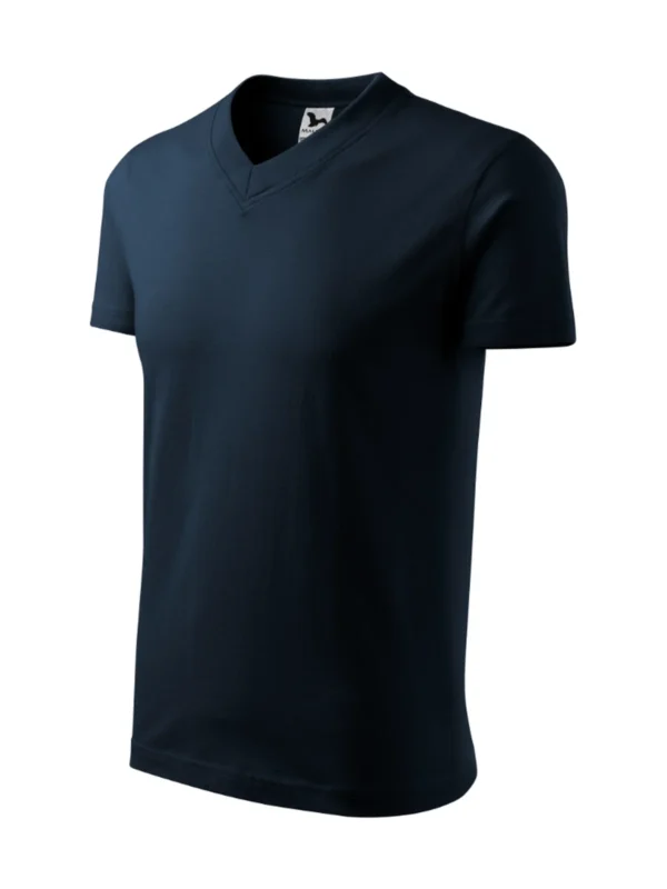 Koszulka bawełniana V-neck Classic Malfini granatowa