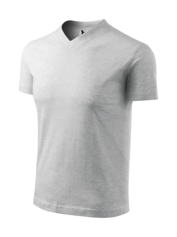 Koszulka bawełniana V-neck Classic Malfini jasnoszara melanż