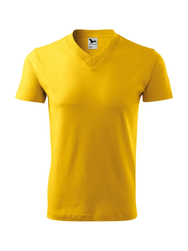Koszulka bawełniana V-neck Classic Malfini zółta