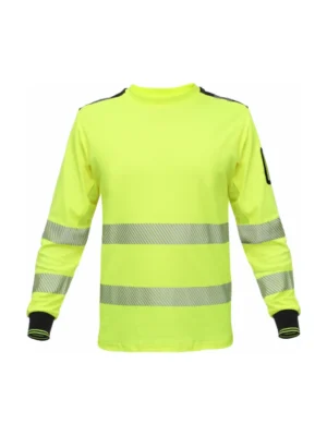 Koszulka robocza o wysokiej widoczności z paskami odblaskowymi BoSafety RICO LONG Hi-vis Klasa 2 zółta
