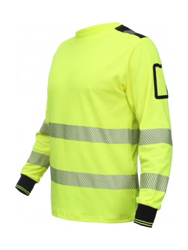 Koszulka robocza o wysokiej widoczności z paskami odblaskowymi BoSafety RICO LONG Hi-vis Klasa 2 zółta