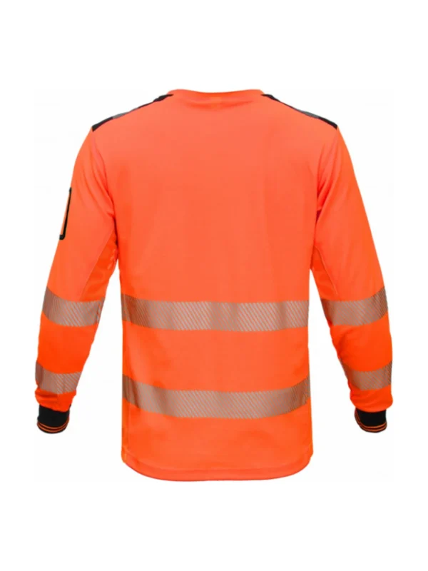 Koszulka robocza o wysokiej widoczności z paskami odblaskowymi BoSafety RICO LONG Hi-vis Klasa 2 pomarańczowa