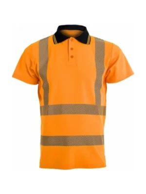 Koszulka robocza polo BoSafety Hi-vis Klasa 2 elementy odblaskowe pomarańczowa