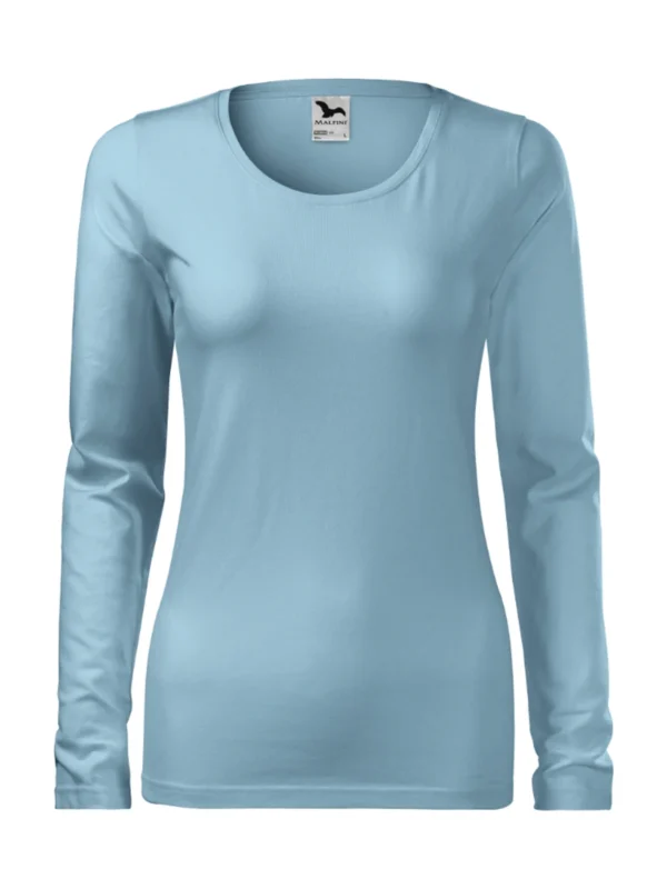 Koszulka slim-fit bawełniana damska Slim Malfini błękitna