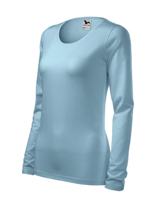 Koszulka slim-fit bawełniana damska Slim Malfini błękitna