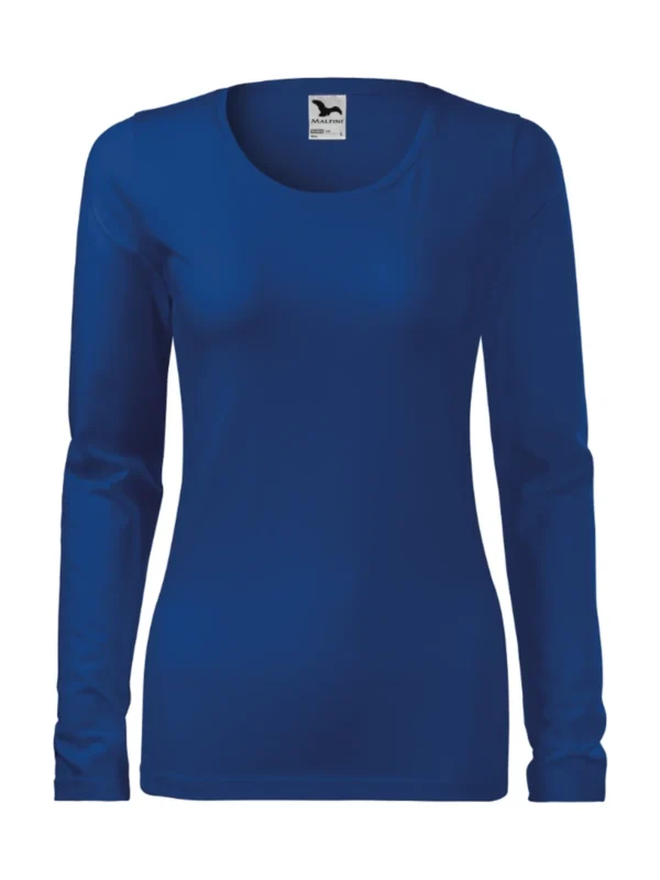 Koszulka slim-fit bawełniana damska Slim Malfini chabrowa