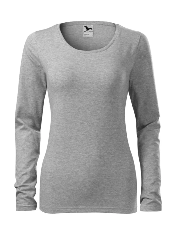 Koszulka slim-fit bawełniana damska Slim Malfini ciemnoszara melanż