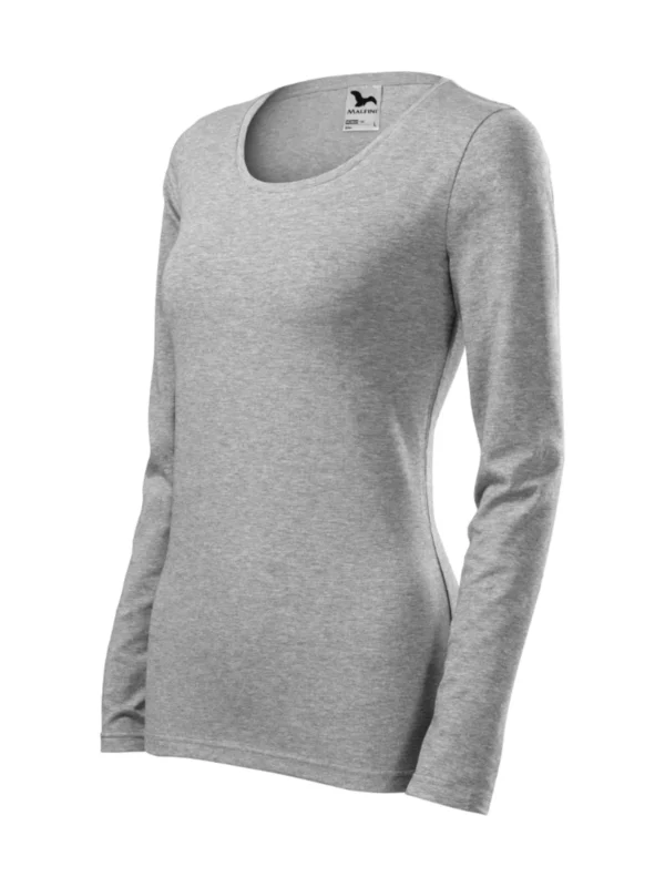 Koszulka slim-fit bawełniana damska Slim Malfini ciemnoszara melanż
