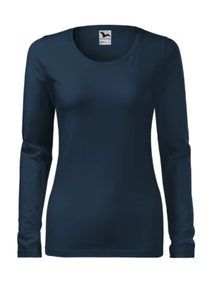 Koszulka slim-fit bawełniana damska Slim Malfini granatowa