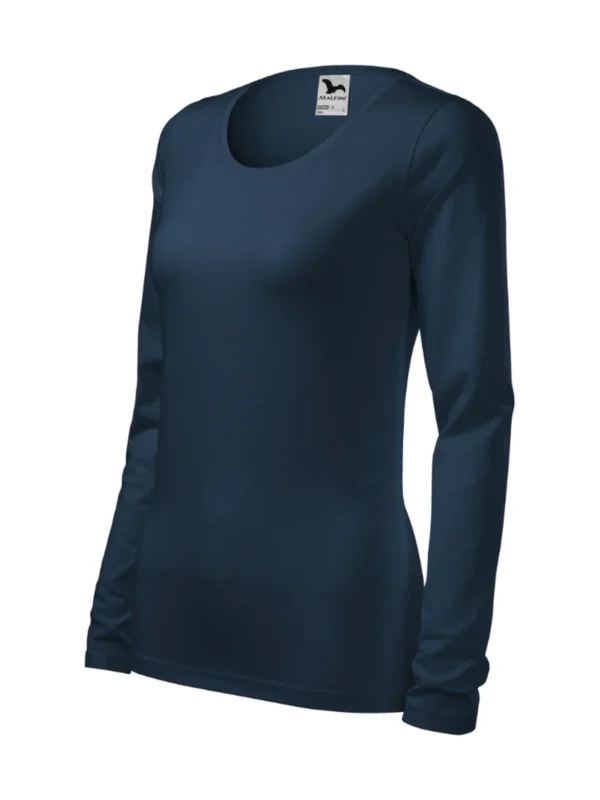 Koszulka slim-fit bawełniana damska Slim Malfini granatowa