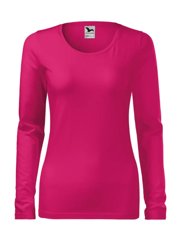 Koszulka slim-fit bawełniana damska Slim Malfini malinowa