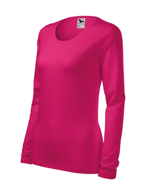 Koszulka slim-fit bawełniana damska Slim Malfini malinowa