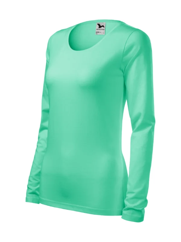 Koszulka slim-fit bawełniana damska Slim Malfini miętowa