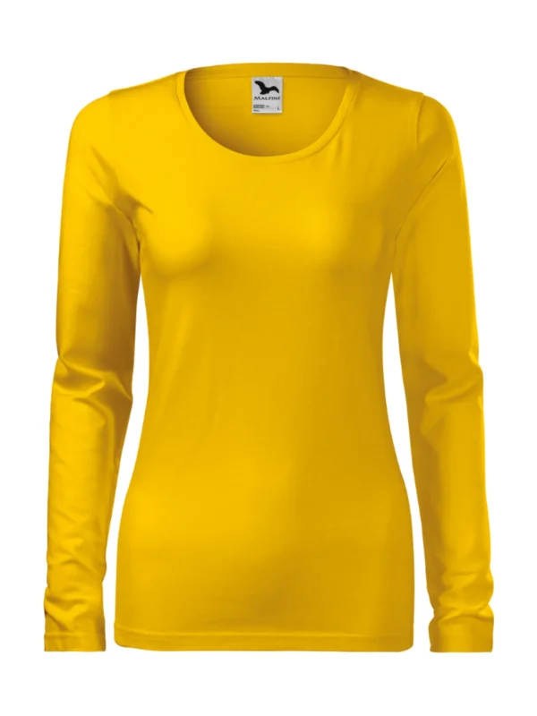 Koszulka slim-fit bawełniana damska Slim Malfini zółta