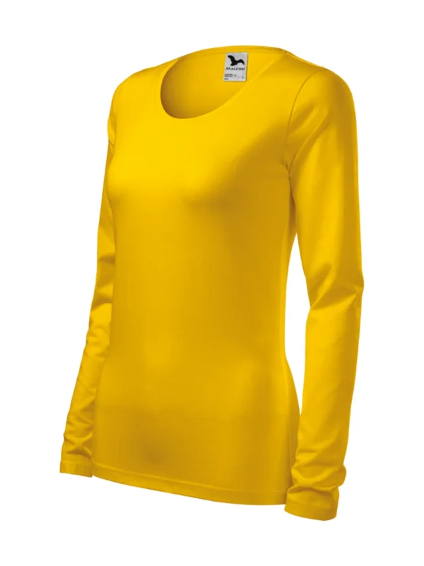 Koszulka slim-fit bawełniana damska Slim Malfini zółta