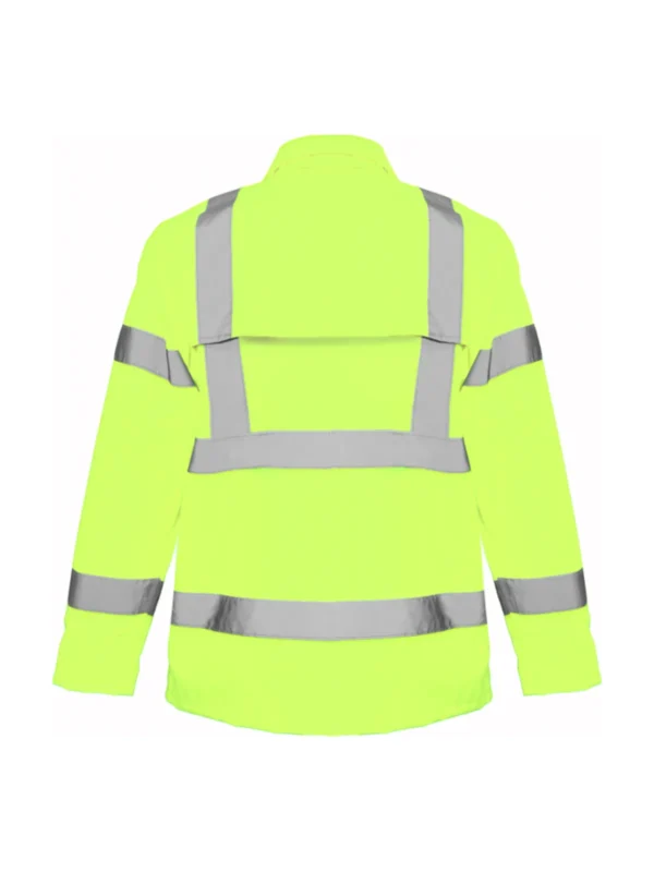 Kurtka robocza przeciwdeszczowa z odblaskowymi elementami wodoodporna BoSafety Oxford Hi-vis Class 3 zółta