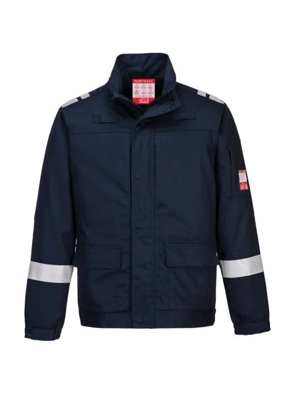 Lekka bluza trudnopalna Bizflame Work Stretch granatowa robocza EN ISO antystatyczna Portwest FR601