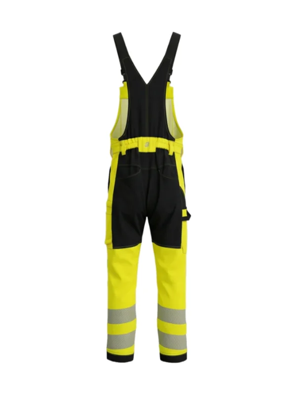 Ogrodniczki robocze BoSafety BP-COMBO-C2 - komfort bawełny i elastyczność technologii stretch HI-VIS ostrzegawcze żółte