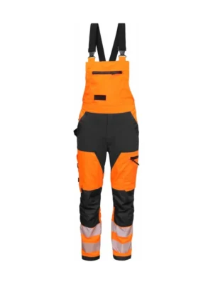Ogrodniczki robocze BoSafety MASHUP Klasa 2 z elastycznymi wstawkami Hi-Vis pomarańczowo-czarne