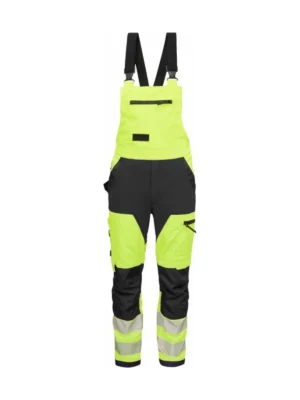 Ogrodniczki robocze BoSafety MASHUP Klasa 2 z elastycznymi wstawkami Hi-Vis zółto-czarne