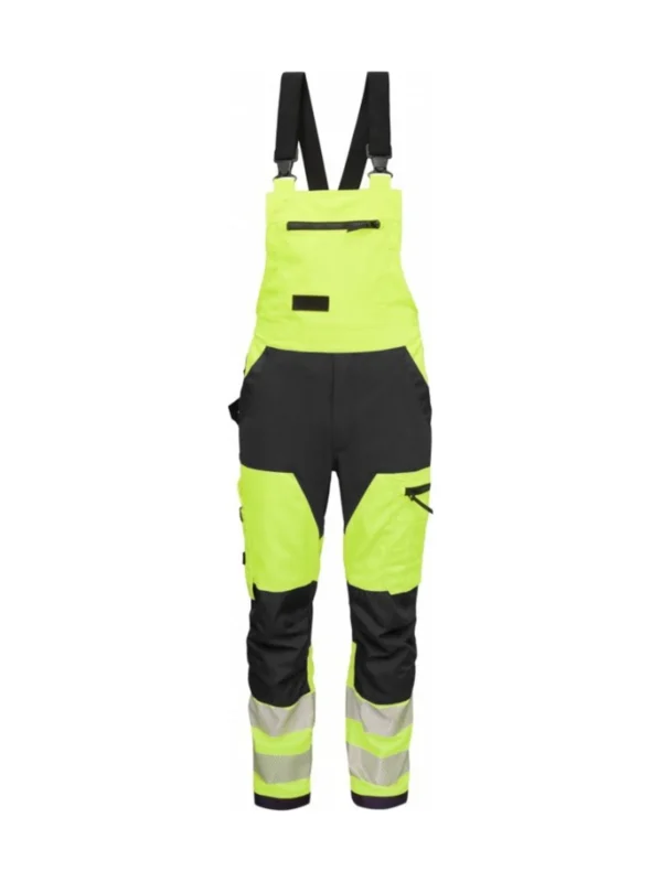 Ogrodniczki robocze BoSafety MASHUP Klasa 2 z elastycznymi wstawkami Hi-Vis zółto-czarne