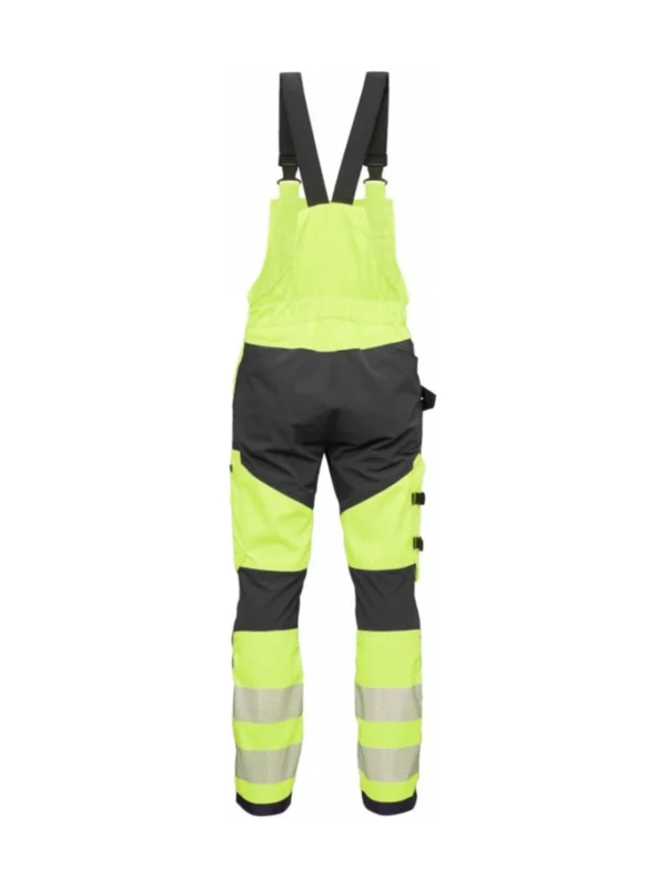 Ogrodniczki robocze BoSafety MASHUP Klasa 2 z elastycznymi wstawkami Hi-Vis zółto-czarne