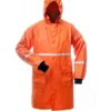 Płaszcz roboczy przeciwdeszczowy BoSafety PU/PVC Hi-vis Klasa 3 maksymalna wodoodporność pomarańczowy