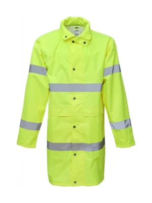 Płaszcz roboczy przeciwdeszczowy odblaskowy wodoodporny Oxford 100 cm Hi-vis Klasa 3